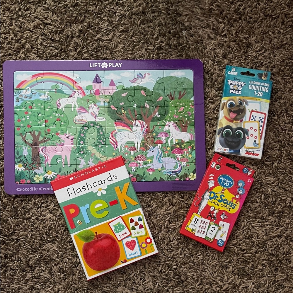 Flash Cards & Unicorn Puzzle